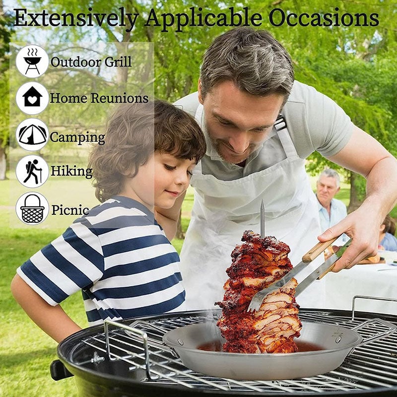Stainless steel vertical screw grill pan