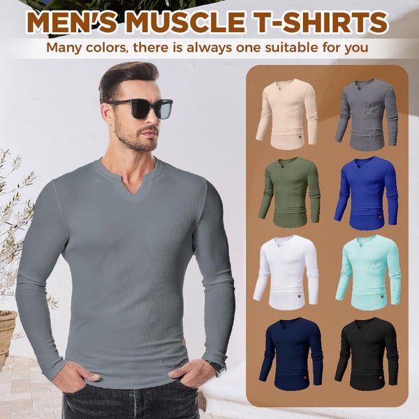 Men's Slim Fit V-Neck Longline Muscle Shirt