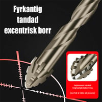 Fyra blad serrerat excentriskt borr