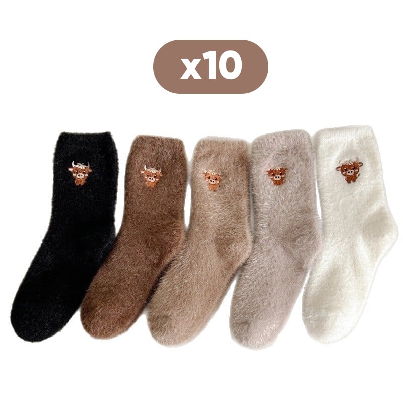 Cute Cow Slipper Socks