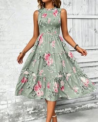 Floral Print Smocked Dress