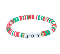 Christmas clay beaded bracelet