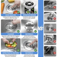 Upgraded 3-in-1 Kitchen Sink Drain Strainer