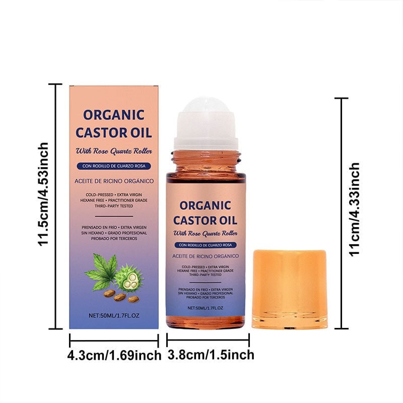 Organic Golden Castor Oil Roll-On with Rose Quartz