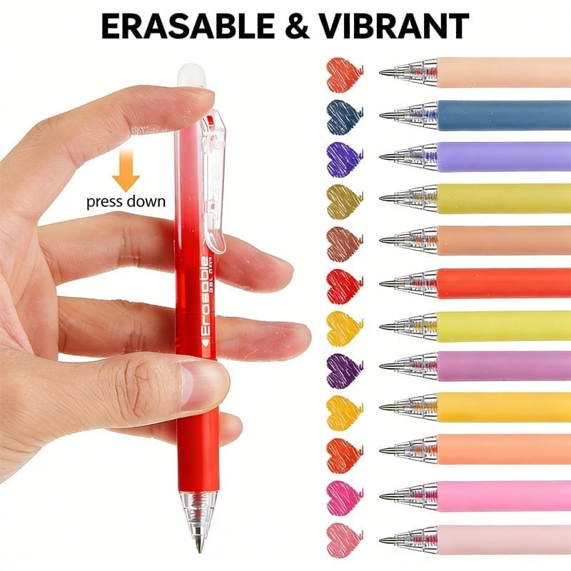 Colorful Quick-Dry Erasable Gel Pens