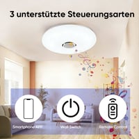3-in-1: Intelligente LED-Deckenleuchte mit Bluetooth-Lautsprecher