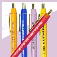 5 pcs Funny Teachers Ballpoint Pens Set (3*Black Ink+2*Red Ink)