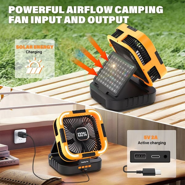 Sakerplus Solar Camping Fan