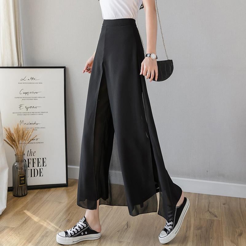Pantalones anchos de gasa de seda hielo