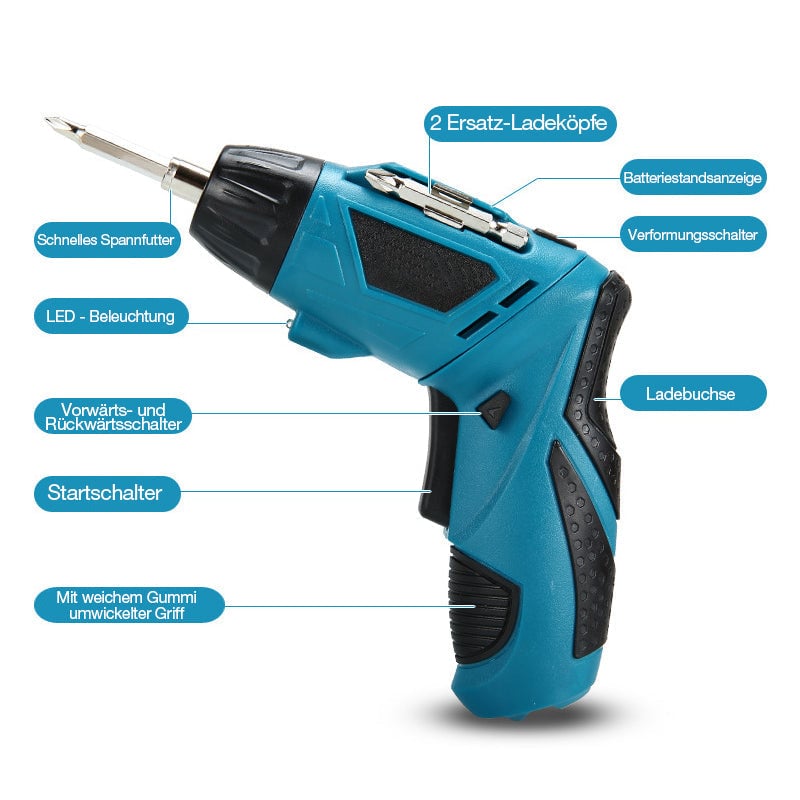 Multifunktionale wiederaufladbare elektrische Mini-Handbohrmaschine