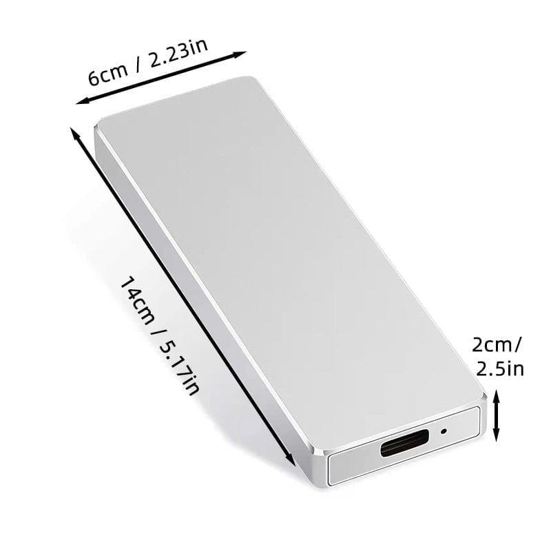 Ultratunn bärbar extern SSD i metall