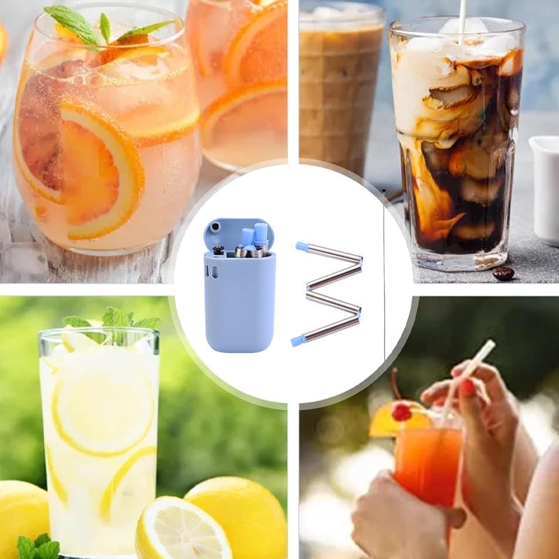 【sale】Hopfällbart sugrör i rostfritt stål