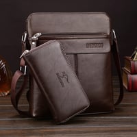 Kangaroo Men's Leather Messenger Bag, Business Briefcase Shoulder Bag