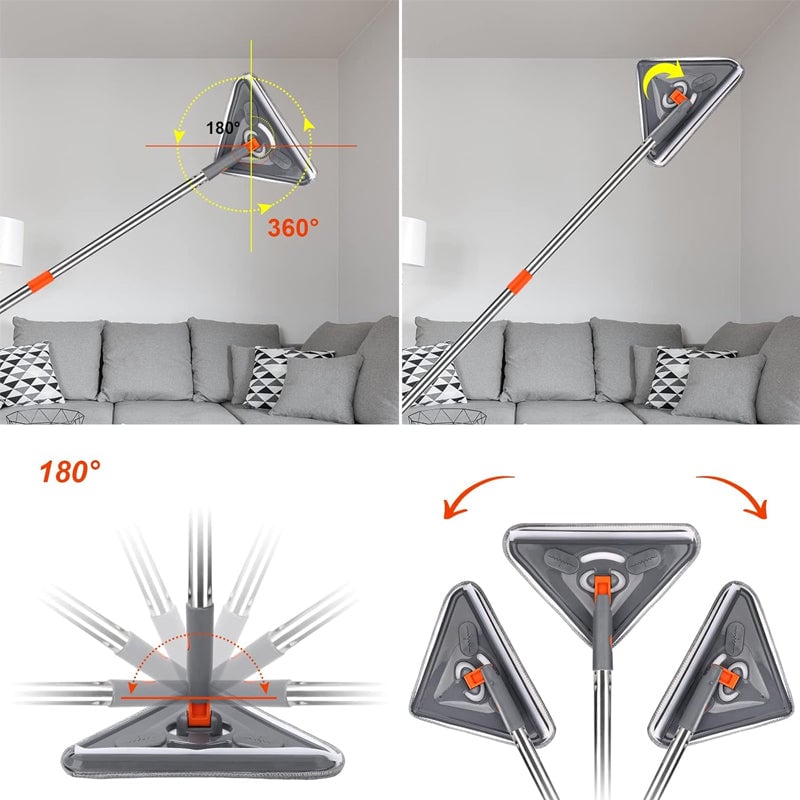 Five-section triangular mop