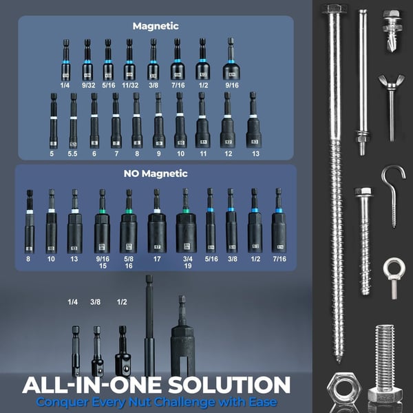 Magnetic Impact Nut Driver Set