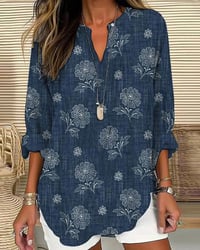 Casual bluse med blomsterprint