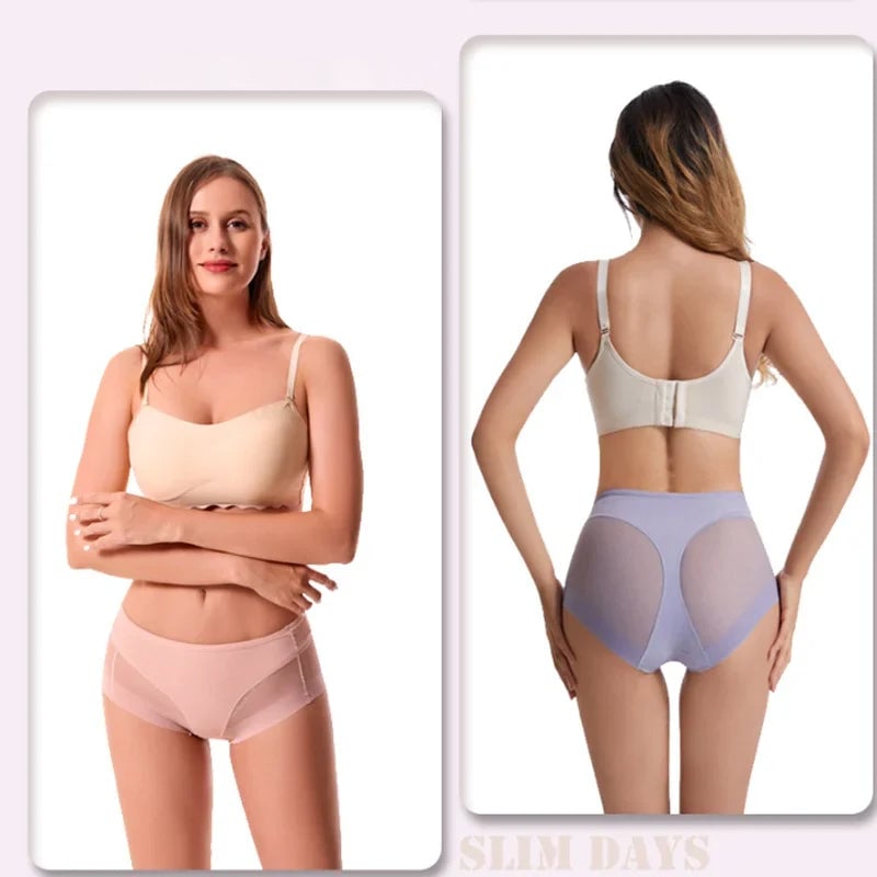 Slip moulant taille haute en soie glacée sans couture