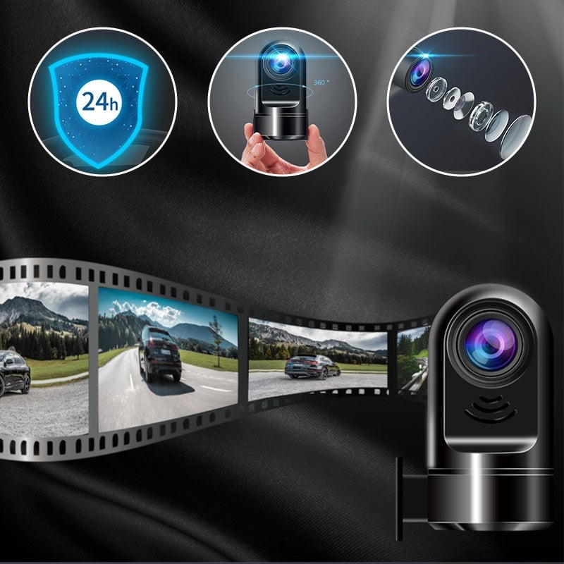 1080P HD 360° roterende Mini ADAS-dashcam