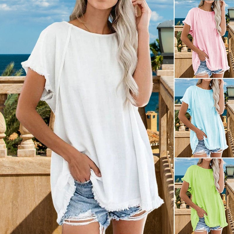 Long Lady T-shirt with Fringes