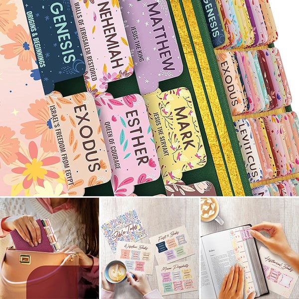 🌸Floral Bible Tabs 66 Peel-and-Stick