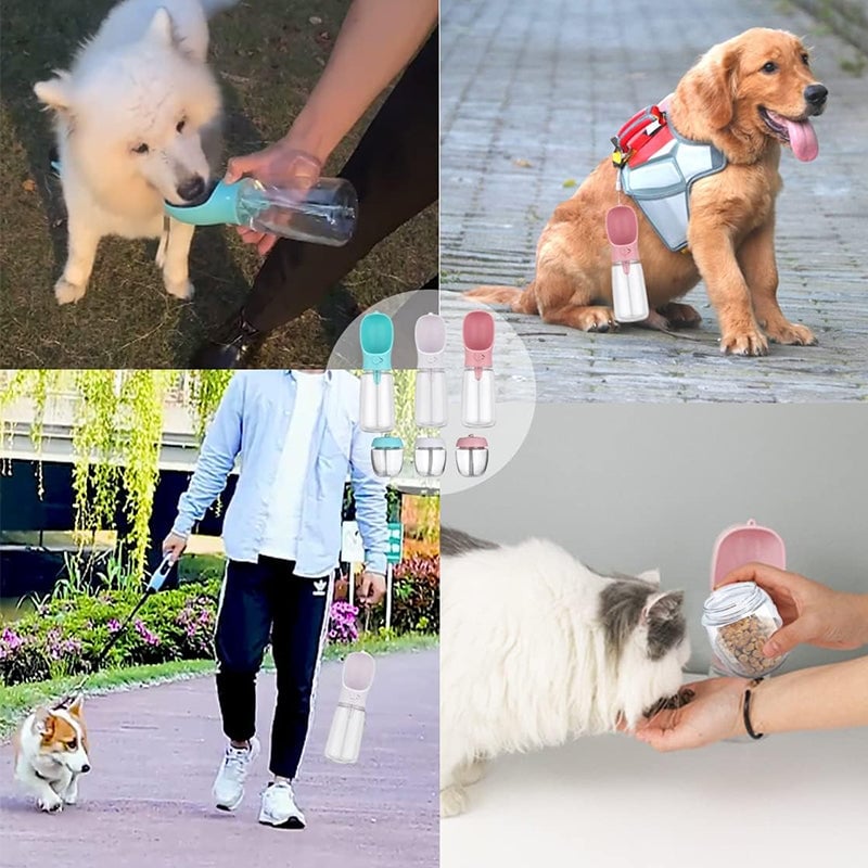 2 In 1 Portable Water Bottle Food Feeder