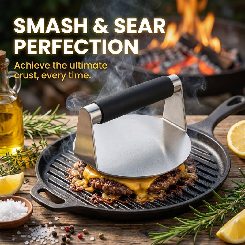 Stainless Steel Burger Patty Press