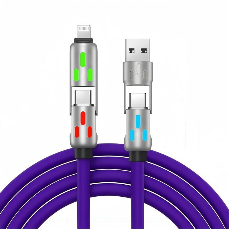Colorful Breathing Light 4 in 1 Data Cable