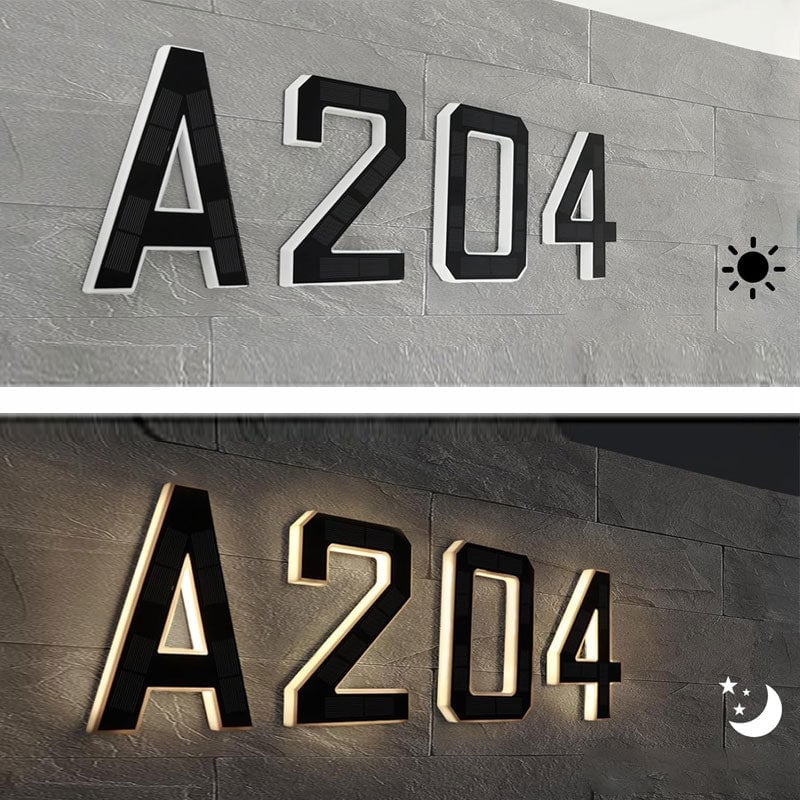 Solar-Powered Outdoor House Number Light