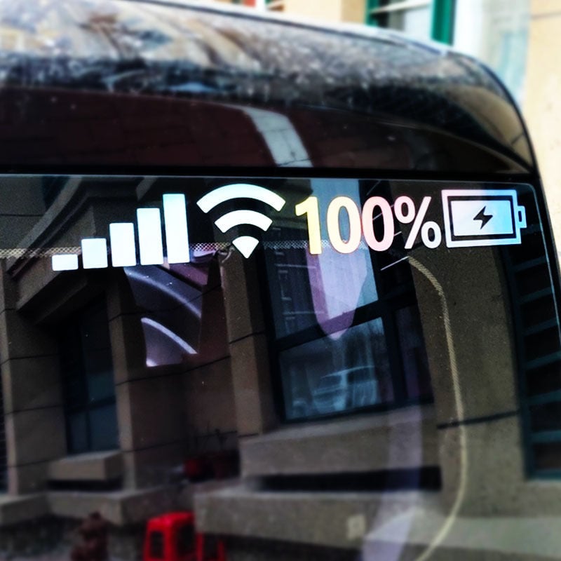 Reflecterende sticker batterijsignaal