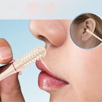 Draagbare 360° roterende neushaartrimmer met oorlepel