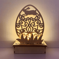 Houten doe-het-zelf-ornament in eivorm
