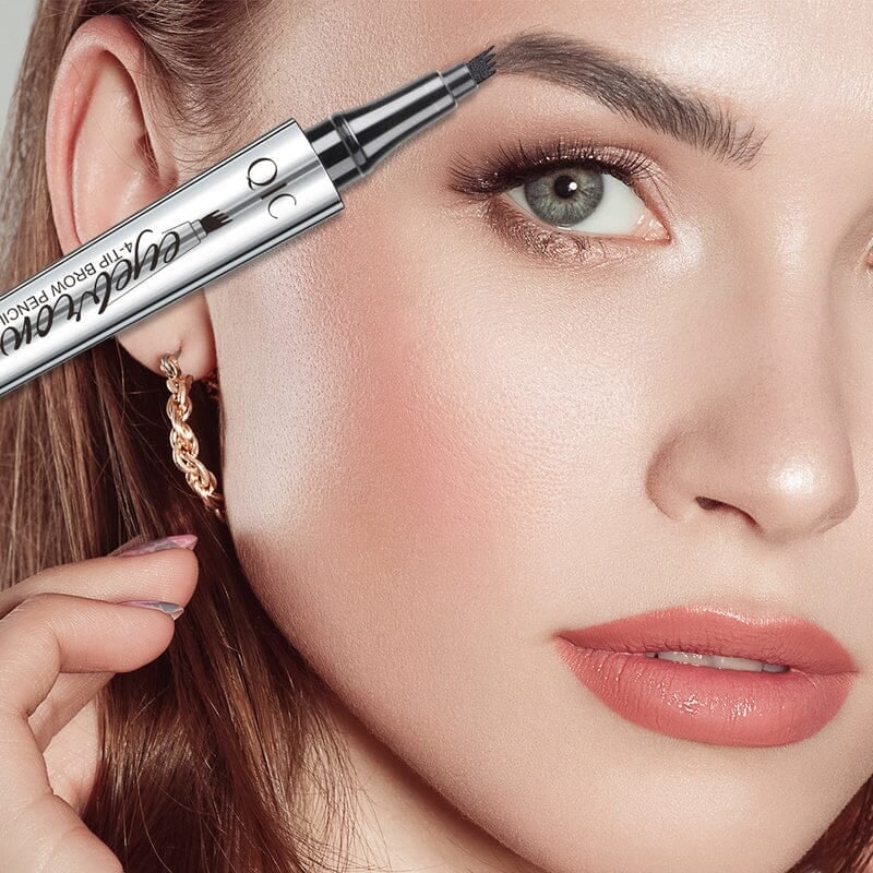 Sale - 3D Waterproof Microblading Eyebrow Pen 4 Fork Tip Tattoo Pencil