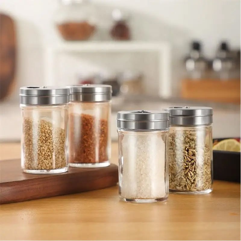 Glass Spice Jars Set