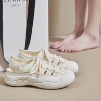 Chaussures Blanches Creuses à Semelle épaisse D'été