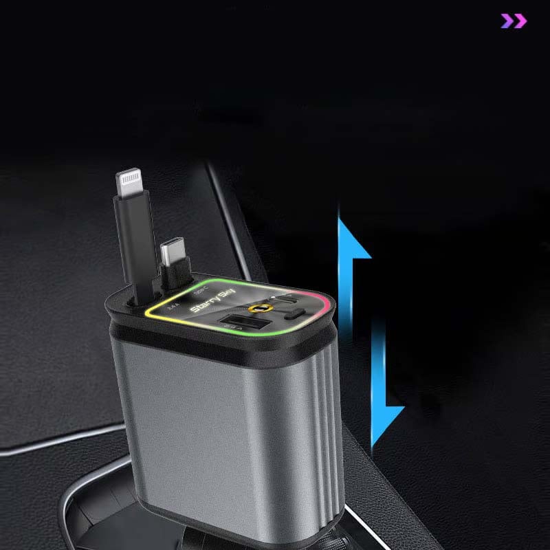 【sale】Starlight 4-i-1 udtrækkelig telefonoplader til bilen