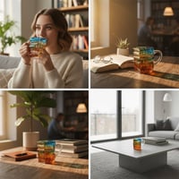 Handbemalte Buch-Kaffeetasse