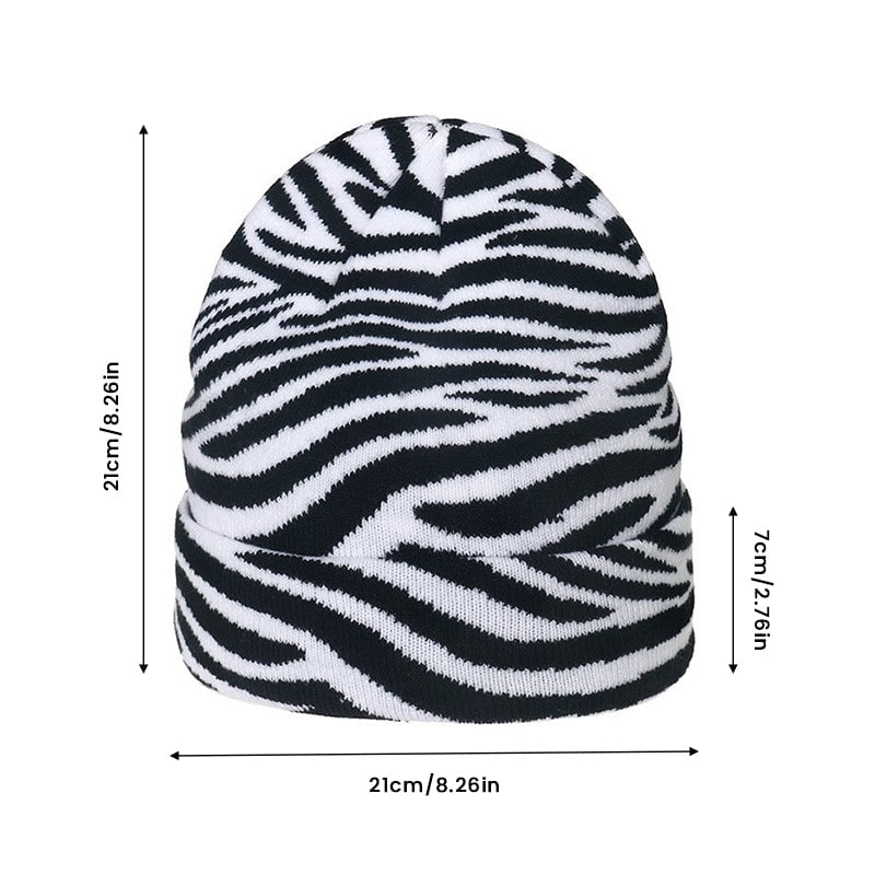 Warm Animal Print Knit Hat