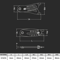 Tragbarer Schlüsselanhänger mit präzisem Gewindegrößenprüfer