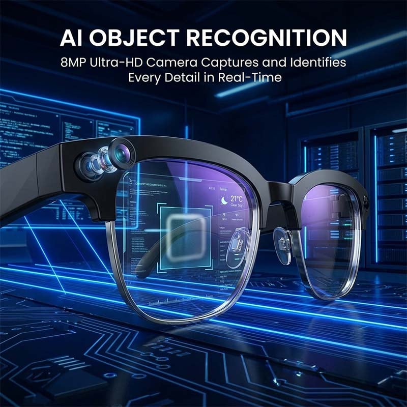 Sakerplus® AI Camera Glasses with Real-Time Translation