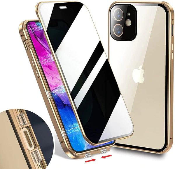 Custodia magnetica per iPhone Vetro temperato a doppio lato