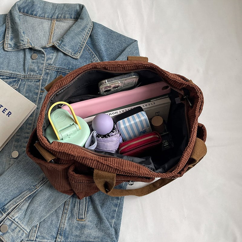 Große Kapazität Corduroy-Damentasche