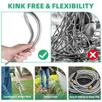 Sakerplus Stainless Steel Metal Garden Hose