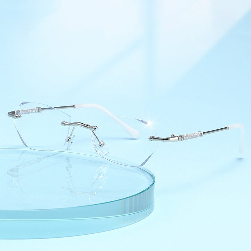 Modische randlose Anti-Blaulicht-Lesebrille