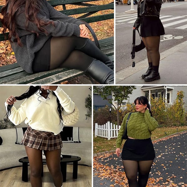 Fleece Lined Winter Tights for Women