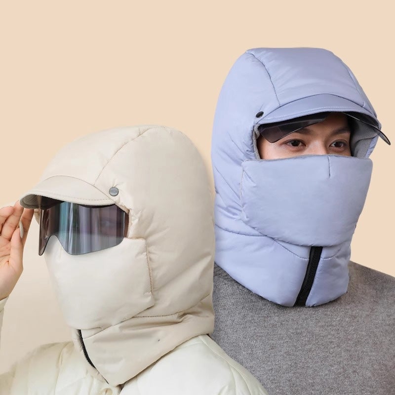 Vindtett heldekkende utendørs maske med briller