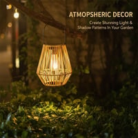 Handwoven Rattan Solar Lantern