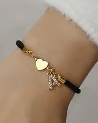 Initialt Hjärta Charm Länk Modearmband