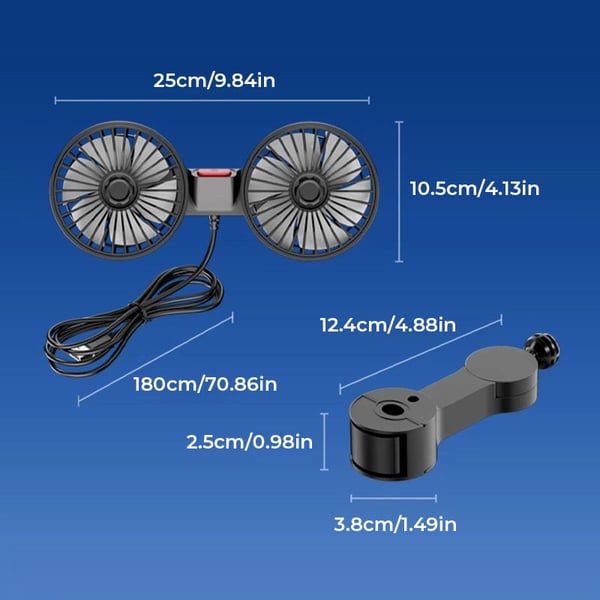 Mini ventilateur de voiture USB double tête amélioré