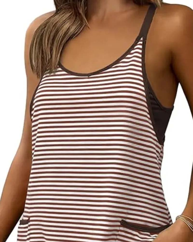 Striped Sleeveless Camisole Casual Jumpsuits