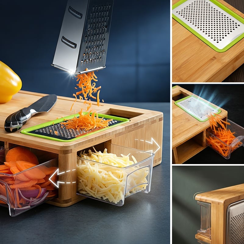 Bamboo and wooden drawer cutting board